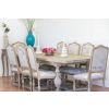 American Oak Solid Dining Table with 8 Parisian Print Dining Chairs - 0